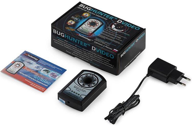 Комплектация детектора скрытых видеокамер "BugHunter Dvideo"
