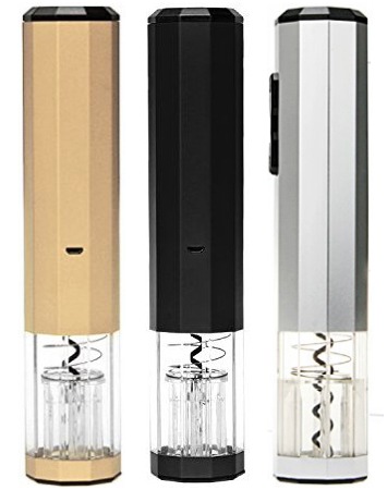Электрический штопор для вина "E-Wine R2" в 3-х цветовых вариациях: золотой, черной и серебристой