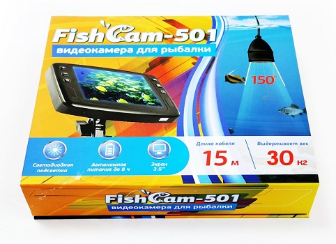 Видеокамера "FishCam-501" поставляется в яркой коробке (нажмите на фото для увеличения)