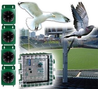 Благодаря большой площади покрытия отпугиватель "Super BirdXPeller PRO" можно использовать даже на небольших стадионах