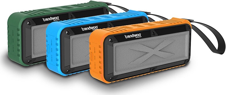 Bluetooth-колонки "Trendwoo Rockman L" выпускаются в корпусах зеленого, голубого и оранжевого цвета (нажмите на фото, чтобы увеличить)