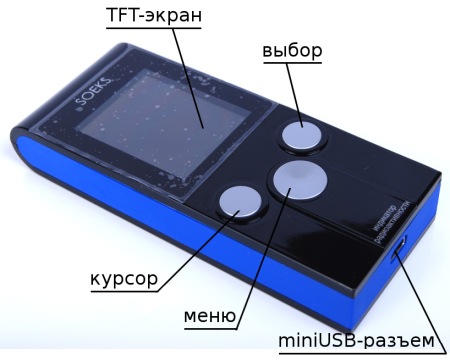 Основные элементы индикатора радиоактивности "СОЭКС 01М"