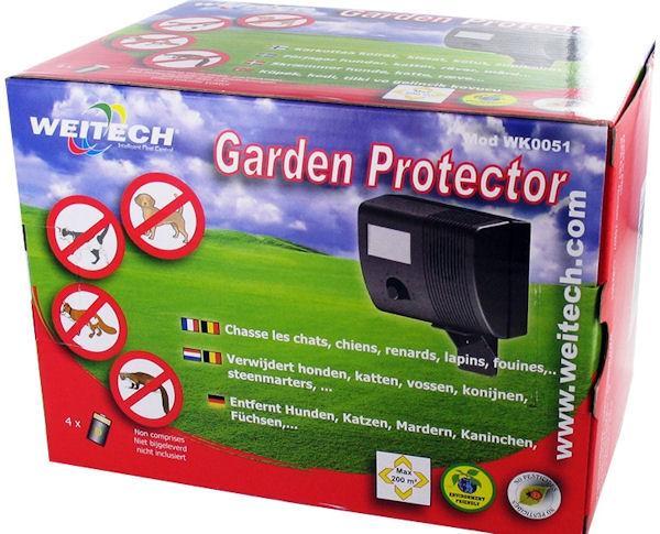 Ультразвуковой отпугиватель собак Weitech WK0051 Garden Protector в упаковке