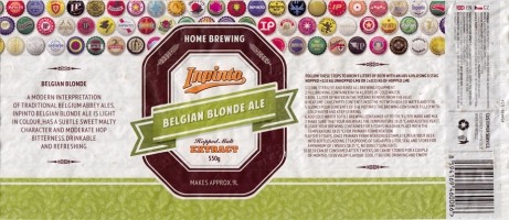 Этикетка пивной смеси "Inpinto Belgain Blonde Ale"