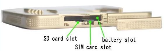 Слот для батареи, карты памяти и SIM-карты
