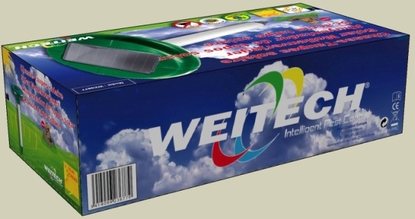 Отпугиватель "Weitech-WK677 Solar" поставляется в красочной упаковке