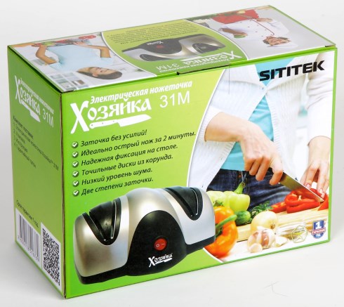 Ножеточка SITITEK "Хозяйка 31М" поставляется в красивой подарочной упаковке