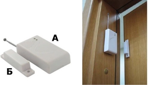 Беспроводный датчик открывания двери срабатывает, если дверь приоткрыта на 1,5-3 сантиметра