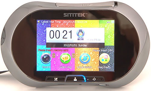 Внутренний модуль видеоглазка "SITITEK GSM" оборудован сенсорным ЖК-экраном размером 3,5" (8,9 см) по диагонали