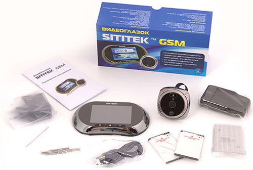 Комплект поставки видеоглазка "SITITEK GSM" (нажмите, чтобы увеличить)