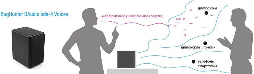 Подавитель микрофонов, подслушивающих устройств и диктофонов BugHunter DAudio bda-4 Voices