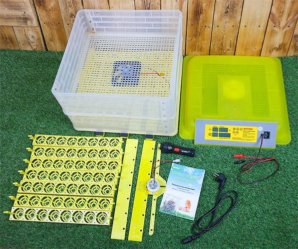 Выводной инкубатор на 112 куриных яиц с термометром, влагомером и автоматическим переворотом SITITEK 112