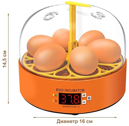 Автоматический мини инкубатор для куриных яиц SITITEK 6X