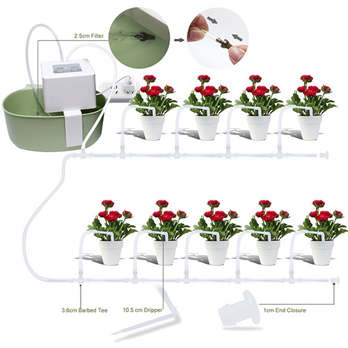 Система комнатного автополива цветов по расписанию SP-01 на 10 растений