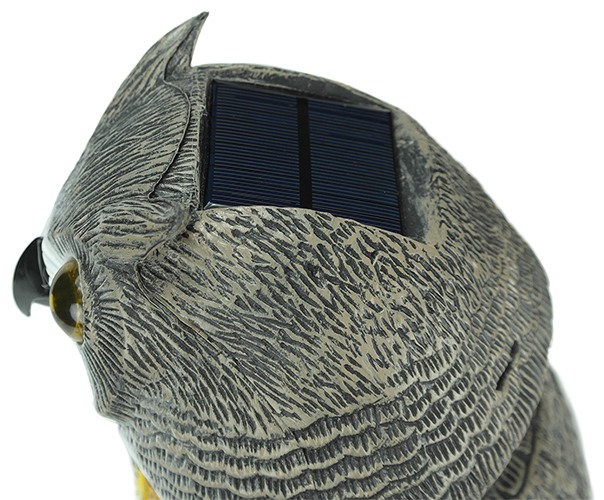 Визуальный и звуковой отпугиватель птиц Сова с датчиком звука