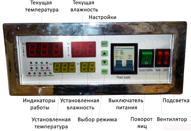 Промышленный инкубатор  оборудован обновленным контроллером управления