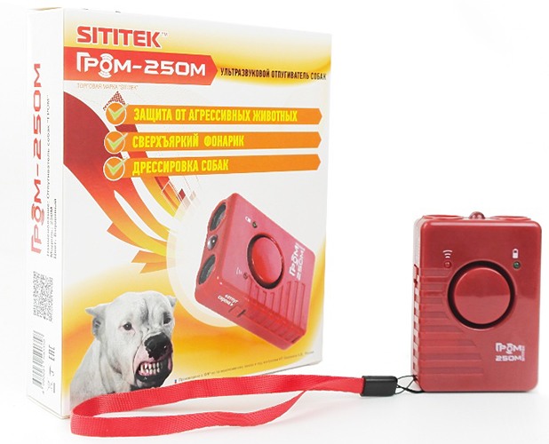 Упаковочная коробка настоящего отпугивателя собак "Sititek Гром-250М"
