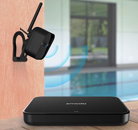 Камеры из видеокомплекта Zmodo Дом соединяются с регистратором по каналу WiFi