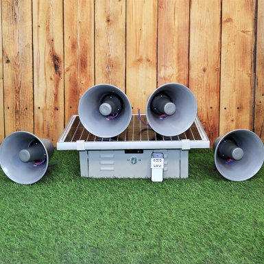 Ультразвуковой и биоакустический отпугиватель птиц "SITITEK X-1000" с 4 внешними динамиками и солнечной панелью